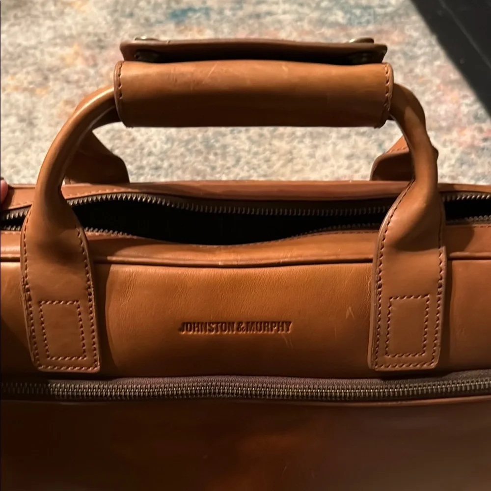 Johnston & Murphy Brown Leather Briefcase